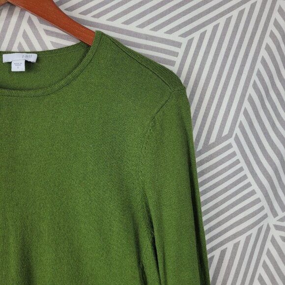 J. Jill Pullover Sweater Size Small Cotton Blend Womens Green Boxy - Picture 2 of 6